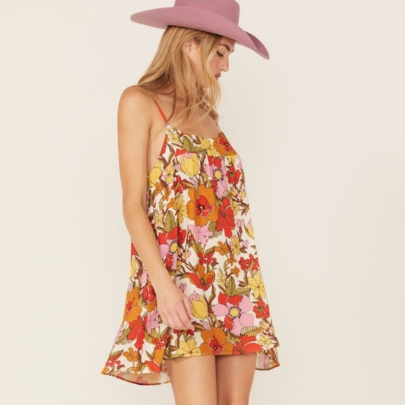 SHOW ME YOUR MUMU  OASIS FLORAL PRINT MINI DRESS LARGE - Picture 12 of 16